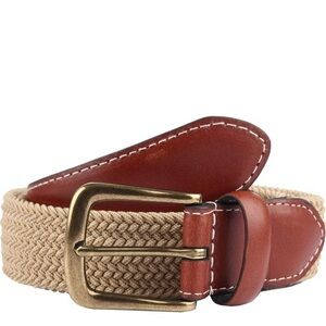 Dents Mens Stretch Elastic Webbing Belt - Beige XL 40”-42”